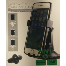 2 IN 1 Gravity Car Mount Holder Air Vent & Window Windshield