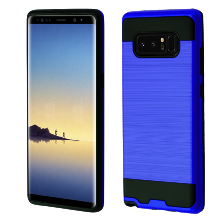 Samsung Galaxy Note8 Metal Brush Case Hot Blue