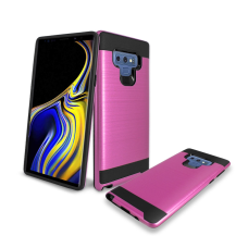 Samsung Galaxy Note9 Metal Brush Case Hot Pink