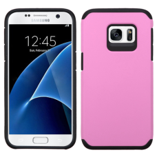 Samsung Galaxy S7 Edge Metal Brush Case Pink