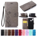 LG Xpower3 Four Flower Leather Wallet Case Brown