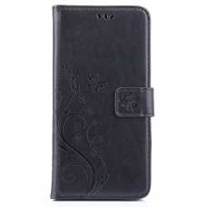 Google Pixel 3 XL Four Flower Leather Wallet Case Black