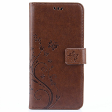 Google Pixel 3 Four Flower Leather Wallet Case Brown