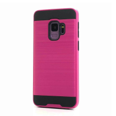 Samsung Galaxy S9+ Metal Brush Case Hot Pink