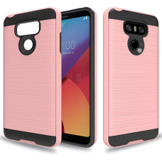 LG G6 Metal Brush Case Light Pink