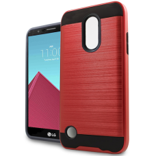 LG K4 2017 Metal Brush Case RED