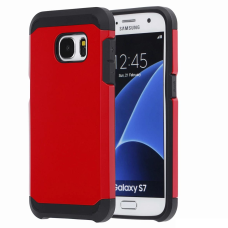Samsung Galaxy S7 Edge Metal Brush Case RED