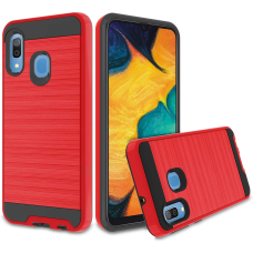 Samsung Galaxy A10s Metal Brush Case RED