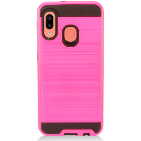 Huawei P20 Lite Metal Brush Case Hot Pink