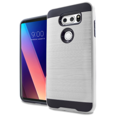 LG V30 Metal Brush Case Silver