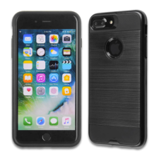 Apple iPhone 6 Plus, 7 Plus, 8 Plus Metal Brush Case Black 