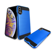 Apple iPhone 6 Plus, 7 Plus, 8 Plus Metal Brush Case Hot Blue