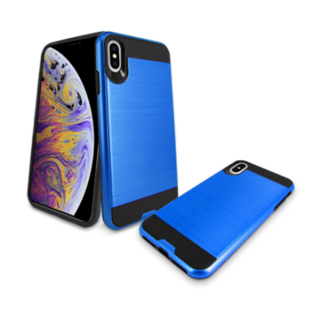 Apple iPhone 11 Pro Max Metal Brush Case Blue