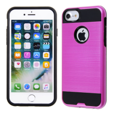 Apple iPhone 6 Plus, 7 Plus, 8 Plus Metal Brush Case Hot Pink