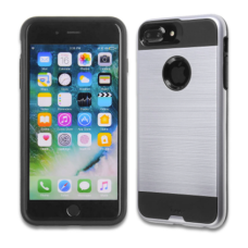 Apple iPhone 6 Plus, 7 Plus, 8 Plus Metal Brush Case Silver