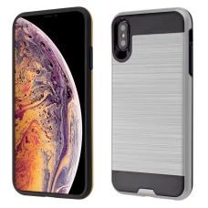 Apple iPhone XR Metal Brush Case Silver 