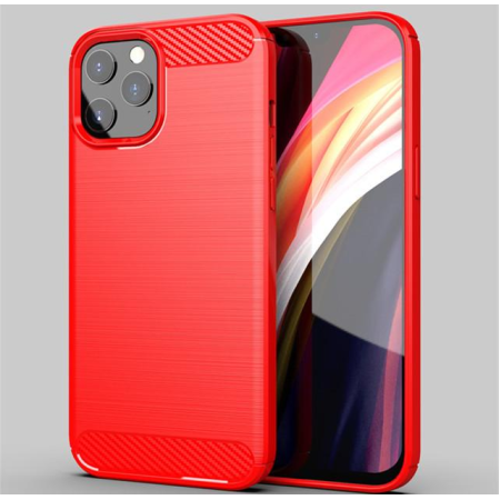 Apple iPhone 12 Pro Max Metal Brush Case RED