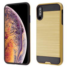 Apple iPhone X /XS Metal Brush Case Gold