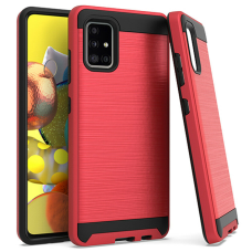 Samsung Galaxy A51 Metal Brush Case RED