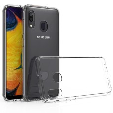 Samsung Galaxy A20, A30 ONLY Shock Proof Crystal Hard Back and Soft Bumper TPC Case Clear