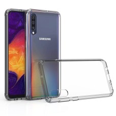Samsung Galaxy A50 Only Shock Proof Crystal Hard Back and Soft Bumper TPC Case Black
