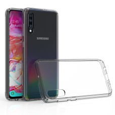 Samsung Galaxy A70 Shock Proof Crystal Hard Back and Soft Bumper TPC Case Black