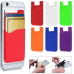 Silicone Wallet Credit ID Card Adhesive Holder Case for Smart Phone Orange