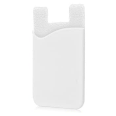 Silicone Wallet Credit ID Card Adhesive Holder Case for Smart Phone White