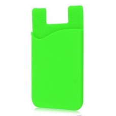 Silicone Wallet Credit ID Card Adhesive Holder Case for Smart Phone Green