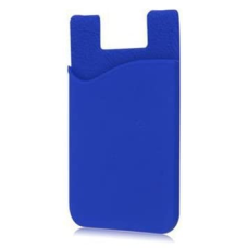 Silicone Wallet Credit ID Card Adhesive Holder Case for Smart Phone Blue