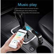 Bluetooth FM Transmitter with LED Display and  USB Adapter Black