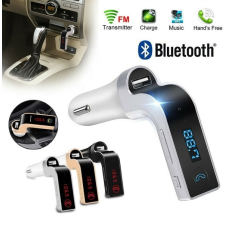 Bluetooth FM Transmitter with LED Display and USB Adapter Silver