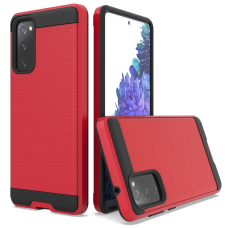 Samsung Galaxy S20 FE Metal Brush Case RED
