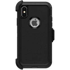 Apple iPhone X/XS Max Defender Style Rugged Case Cover With Belt Clip