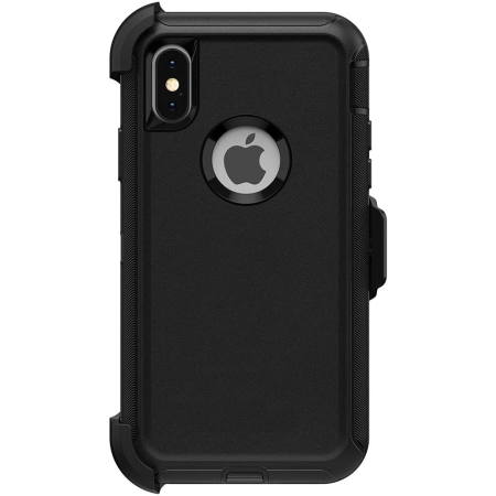 Apple iPhone XR Defender Style Rugged Case Cover With Belt Clip