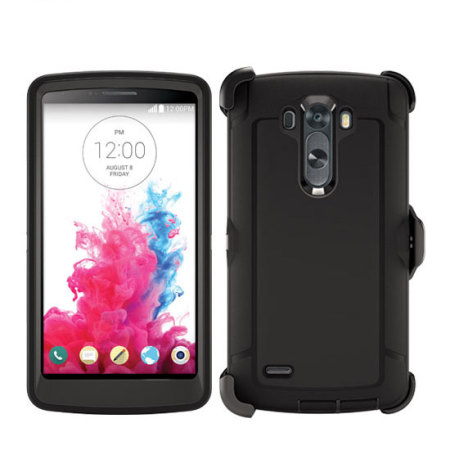 LG G3 Defender Style Rugged Case Cover With Belt Clip