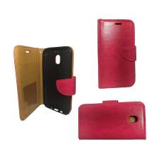Motorola MOTO E5 PLAY Shiny Leather Wallet Case Pink
