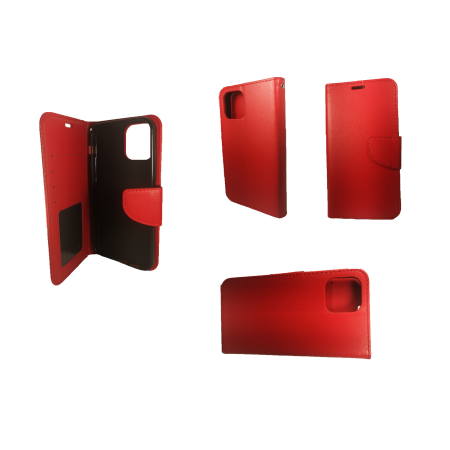 Apple iPhone 12 Pro Max Leather Wallet Case RED 