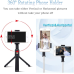 Wireless Selfie Stick, 360° Adjustable Bluetooth Selfie Stick with Tripod Stand and Detachable Wireless Remote, Support Video Record, Extendable Monopod