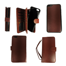 Apple iPhone 6/6s ONLY Bi-Card  Leaves Magnetic Detachable Leather Wallet Case Brown