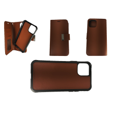 Apple iPhone 11 Pro Magnetic Detachable Leather Wallet Case Brown