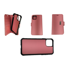 Apple iPhone 11 Pro Max Magnetic Detachable Leather Wallet Case Pink