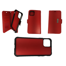 Apple iPhone 11 Magnetic Detachable Leather Wallet Case RED