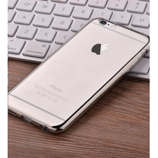 Apple iPhone 6 Plus, 6s Plus ONLY Plated Colored Bumper Soft TPU Case Silver