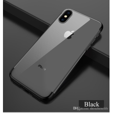 Apple iPhone 6 Plus, 6s Plus ONLY Plated Colored Bumper Soft TPU Case Black