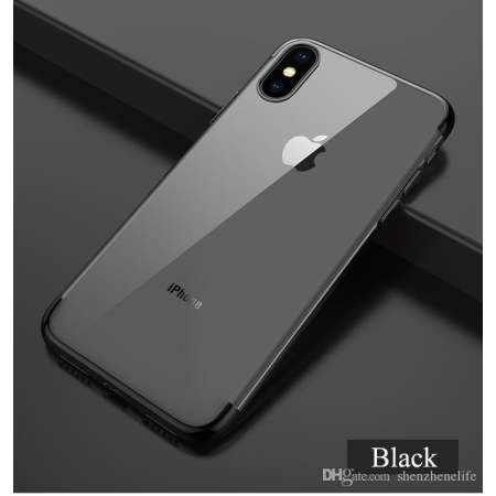 Apple iPhone 6 Plus, 6s Plus ONLY Plated Colored Bumper Soft TPU Case Black