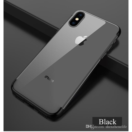 Apple iPhone XR Plated Colored Bumper Soft TPU Case Black