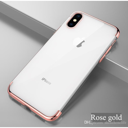 Apple iPhone 7 , 8  ONLY Plated Colored Bumper Soft TPU Case Rose Gold