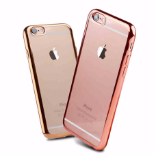 Apple iPhone 6 Plus, 6s Plus ONLY Plated Colored Bumper Soft TPU Case Rose Gold