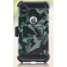 Apple iPhone XR Holster Belt Clip Super Combo Hybrid Kickstand Case Camouflage